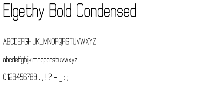 Elgethy Bold Condensed font